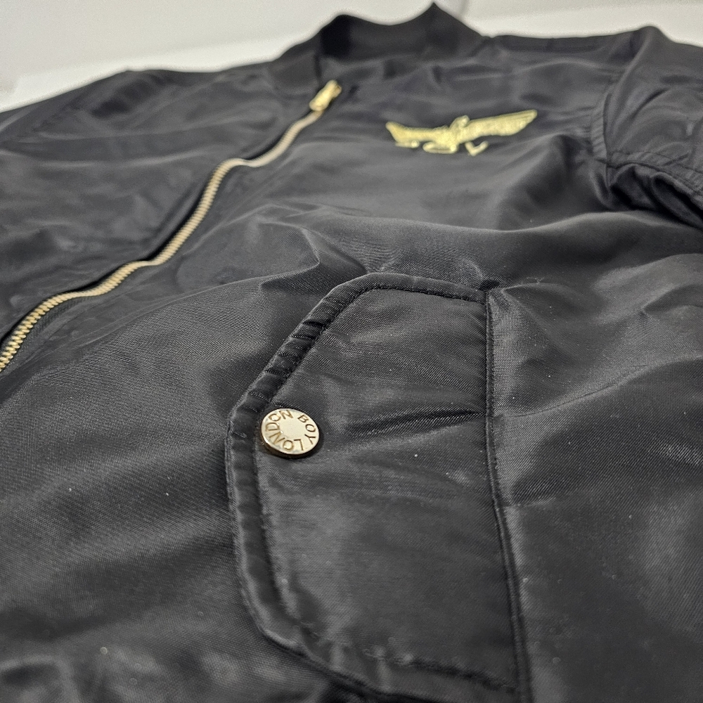 BOY London Reversible Bomber Jacket Black Gold Eagle Streetwear MA-1 - Picture 7 of 8